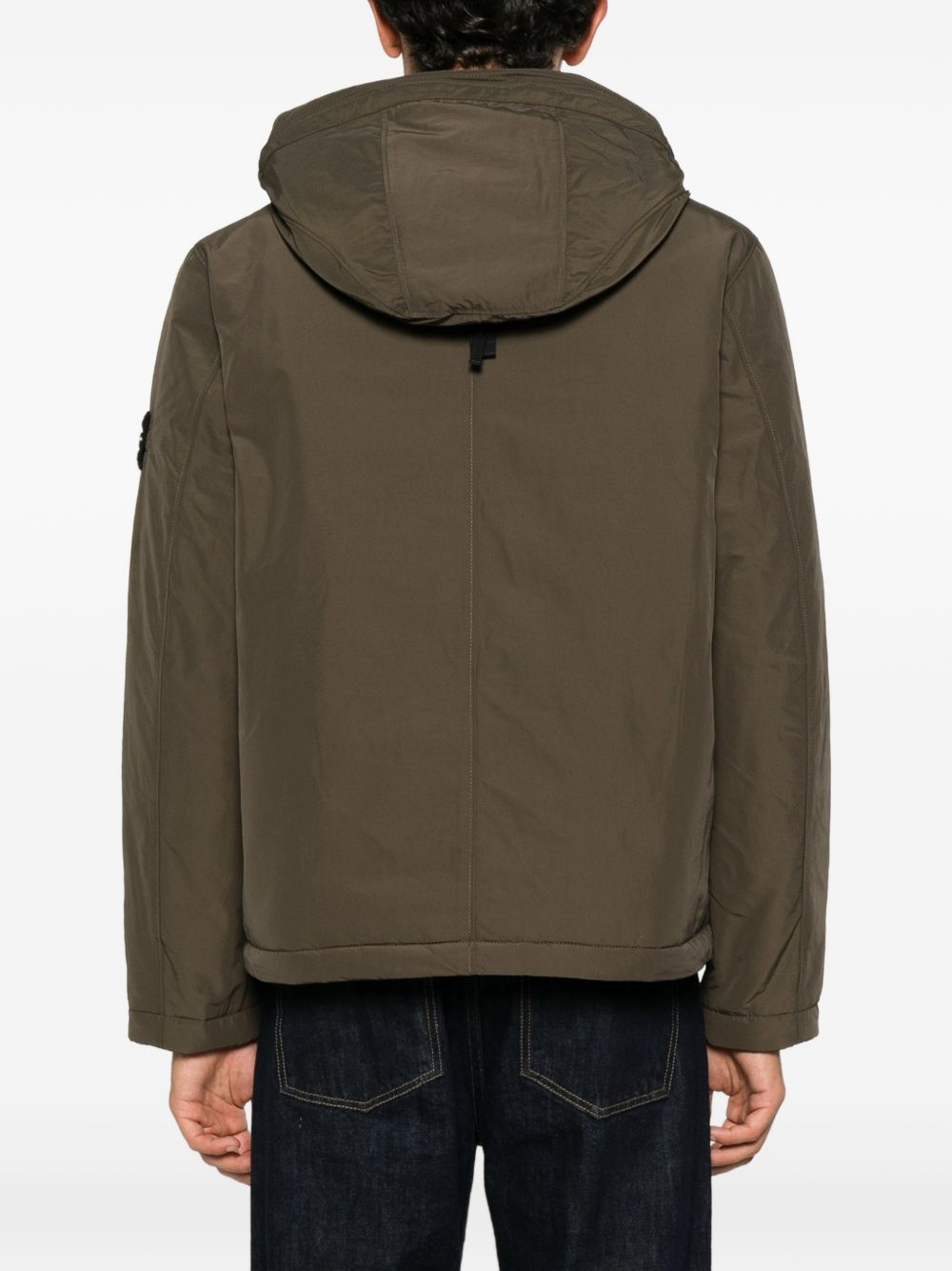 STONE ISLAND Giacca marrone con tasche e cappuccio