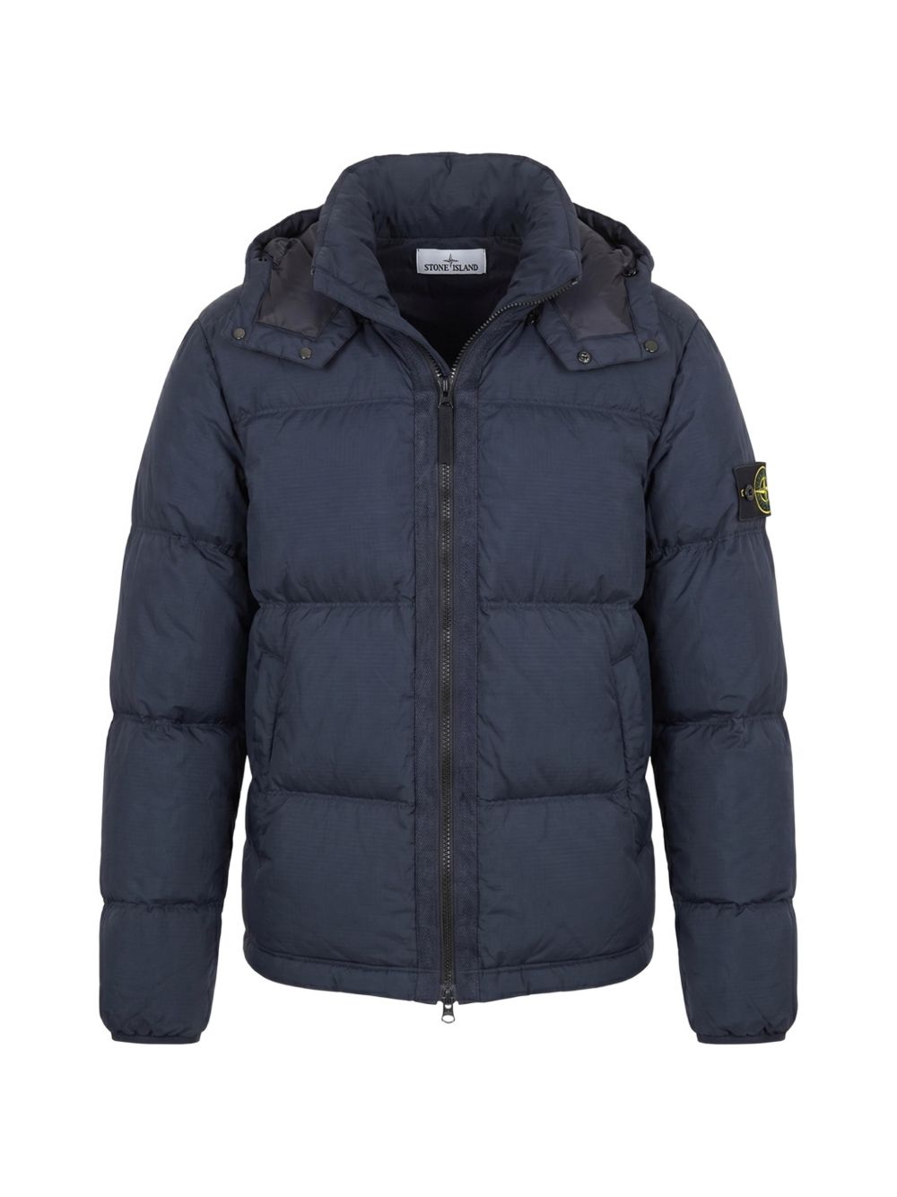 STONE ISLAND Giacca piumino trapuntata uomo blu con cappuccio
