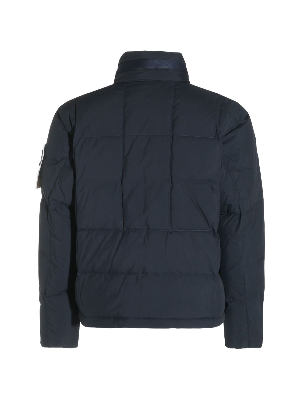 STONE ISLAND Piumino blu a collo alto firmato Stone Island