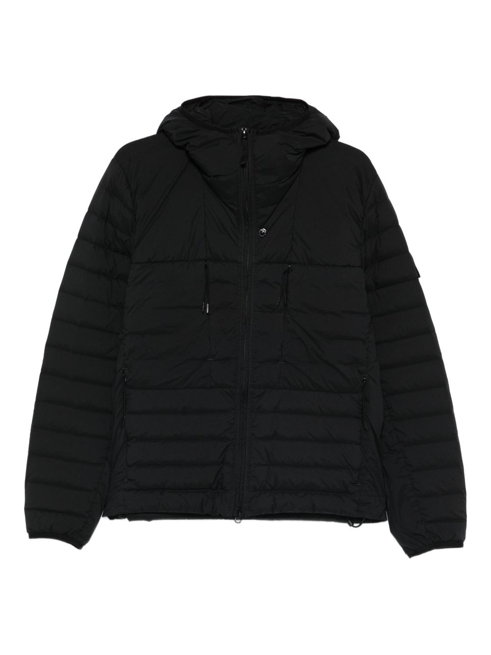 STONE ISLAND Piumino corto uomo nero trapuntato leggero con cappuccio