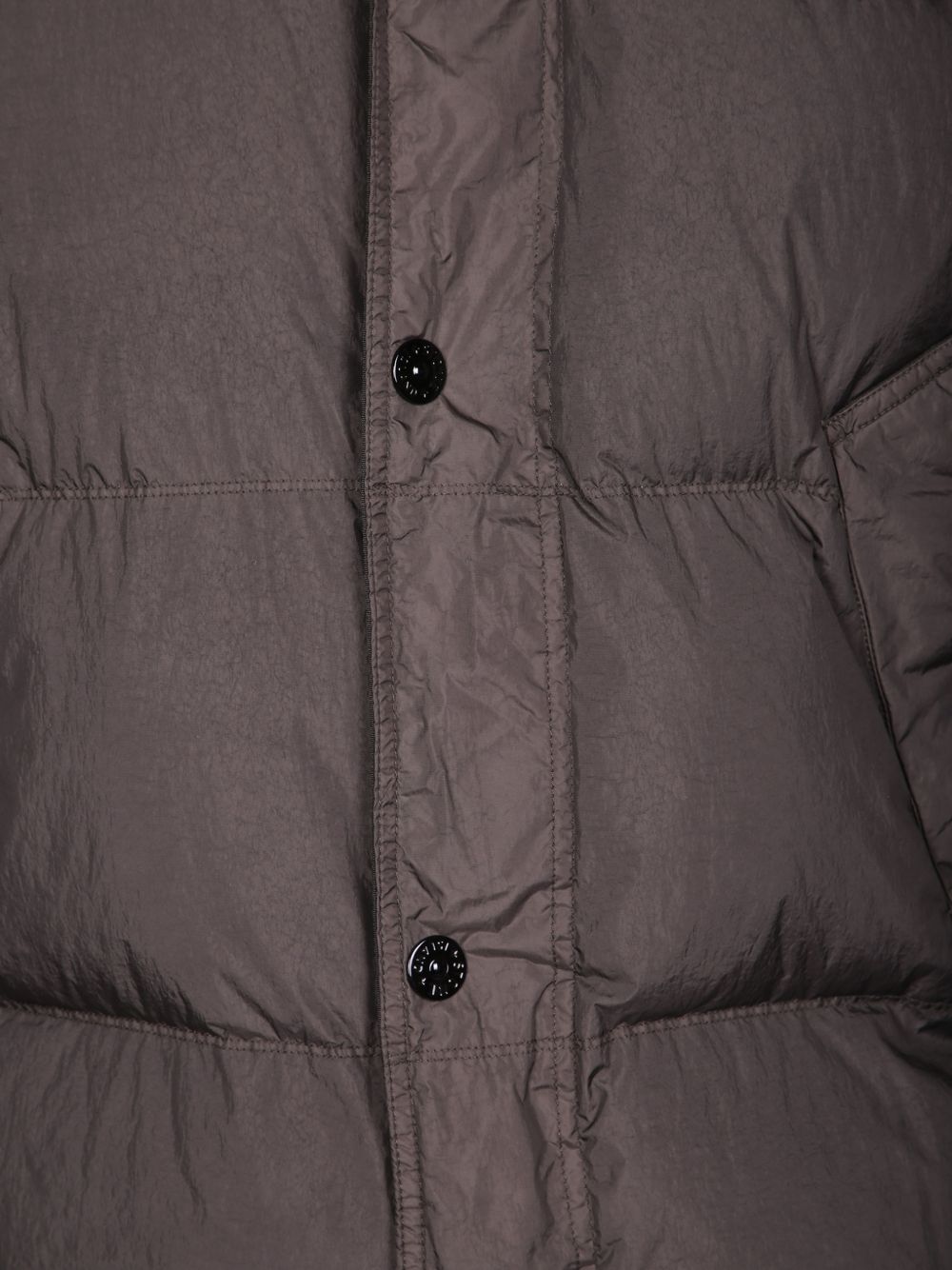 STONE ISLAND Piumino corto imbottito marrone tortora con tasche