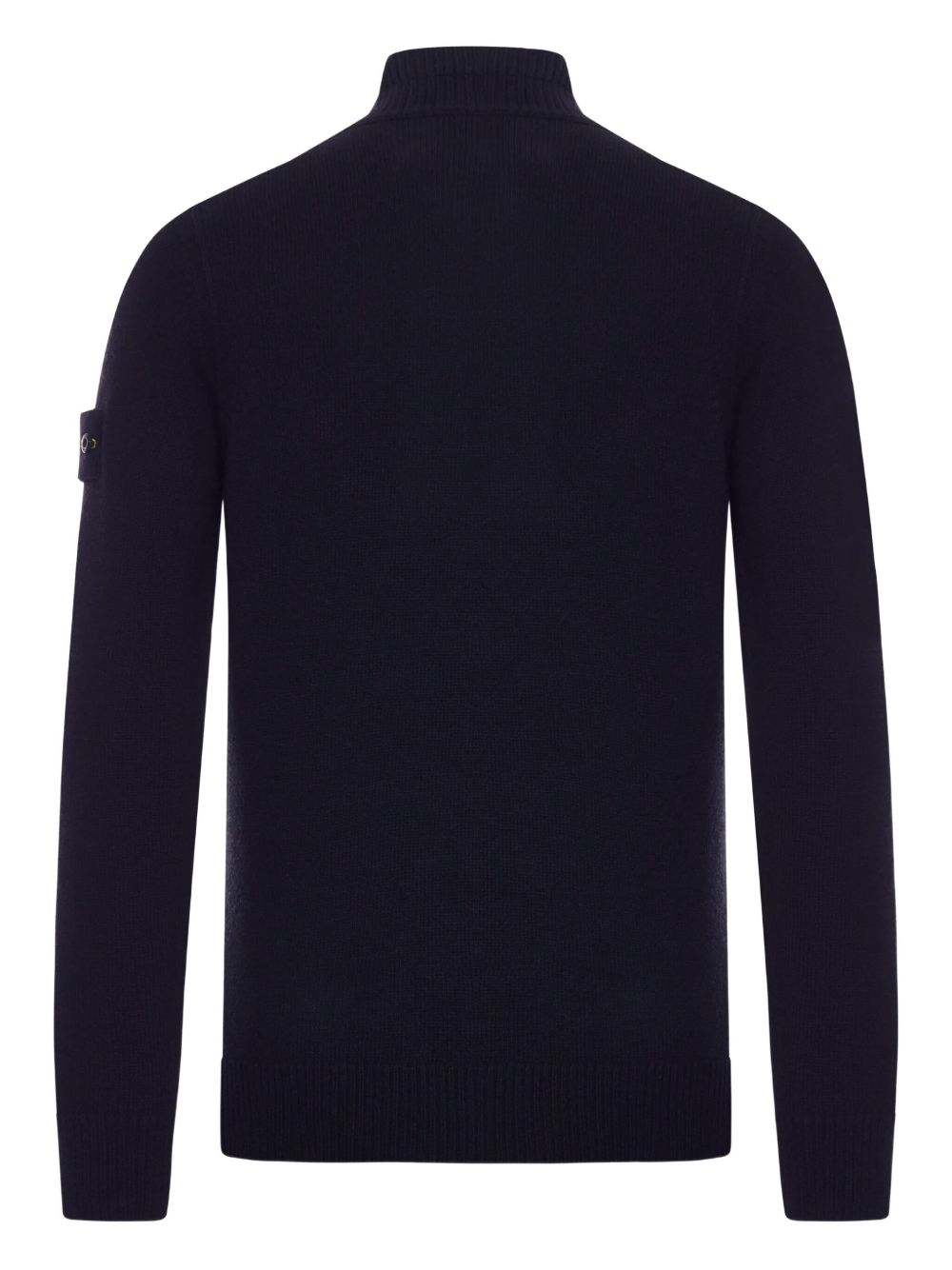 STONE ISLAND Maglia Collo Alto in Lana Blu Navy