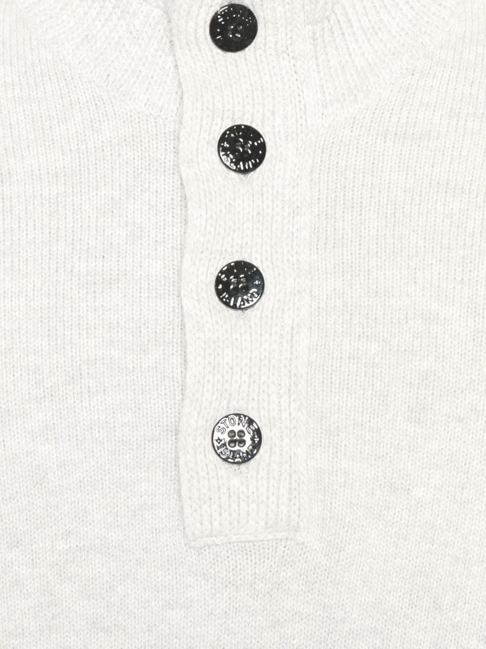 STONE ISLAND Maglia a Collo Alto in Lana Avorio