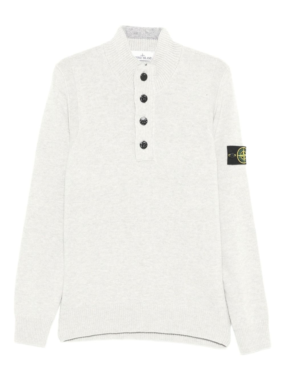 STONE ISLAND Maglia a Collo Alto in Lana Avorio