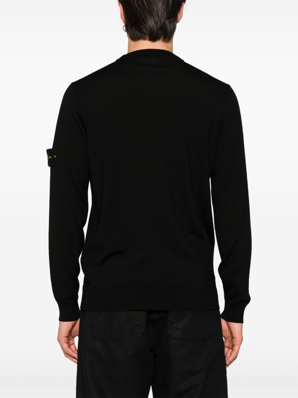 STONE ISLAND Maglione girocollo in lana nera