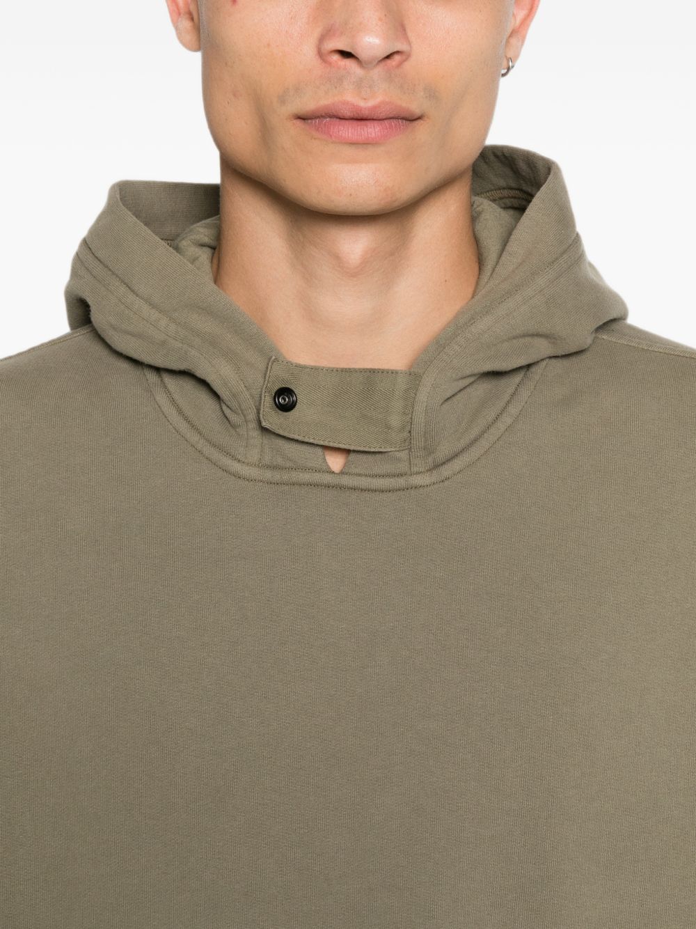 STONE ISLAND Felpa marrone in cotone con cappuccio e tasca