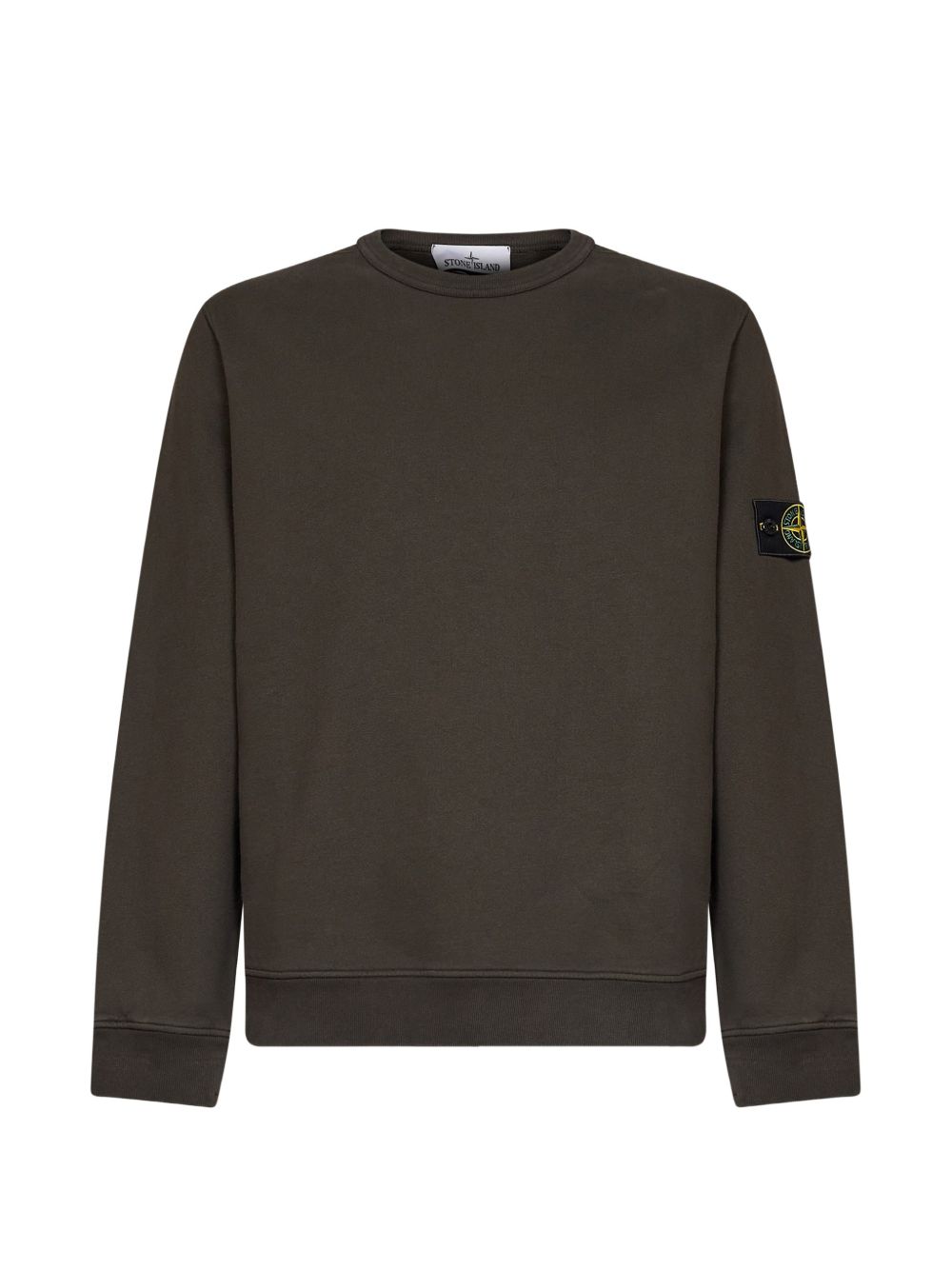 STONE ISLAND Felpa nera con cappuccio e patch logo firmata