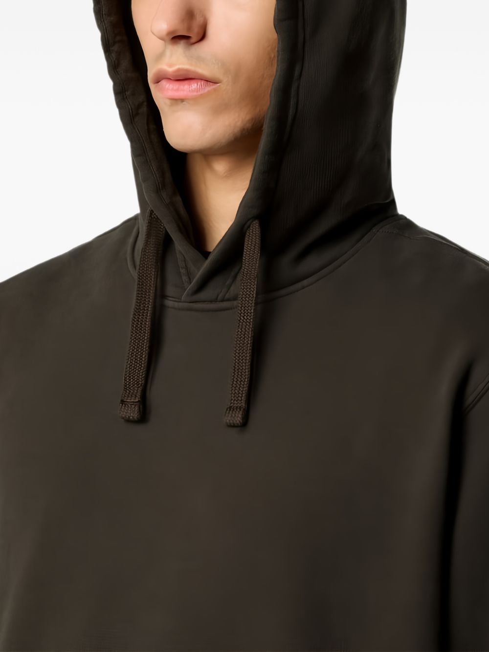 STONE ISLAND Felpa nera con cappuccio e patch logo firmata