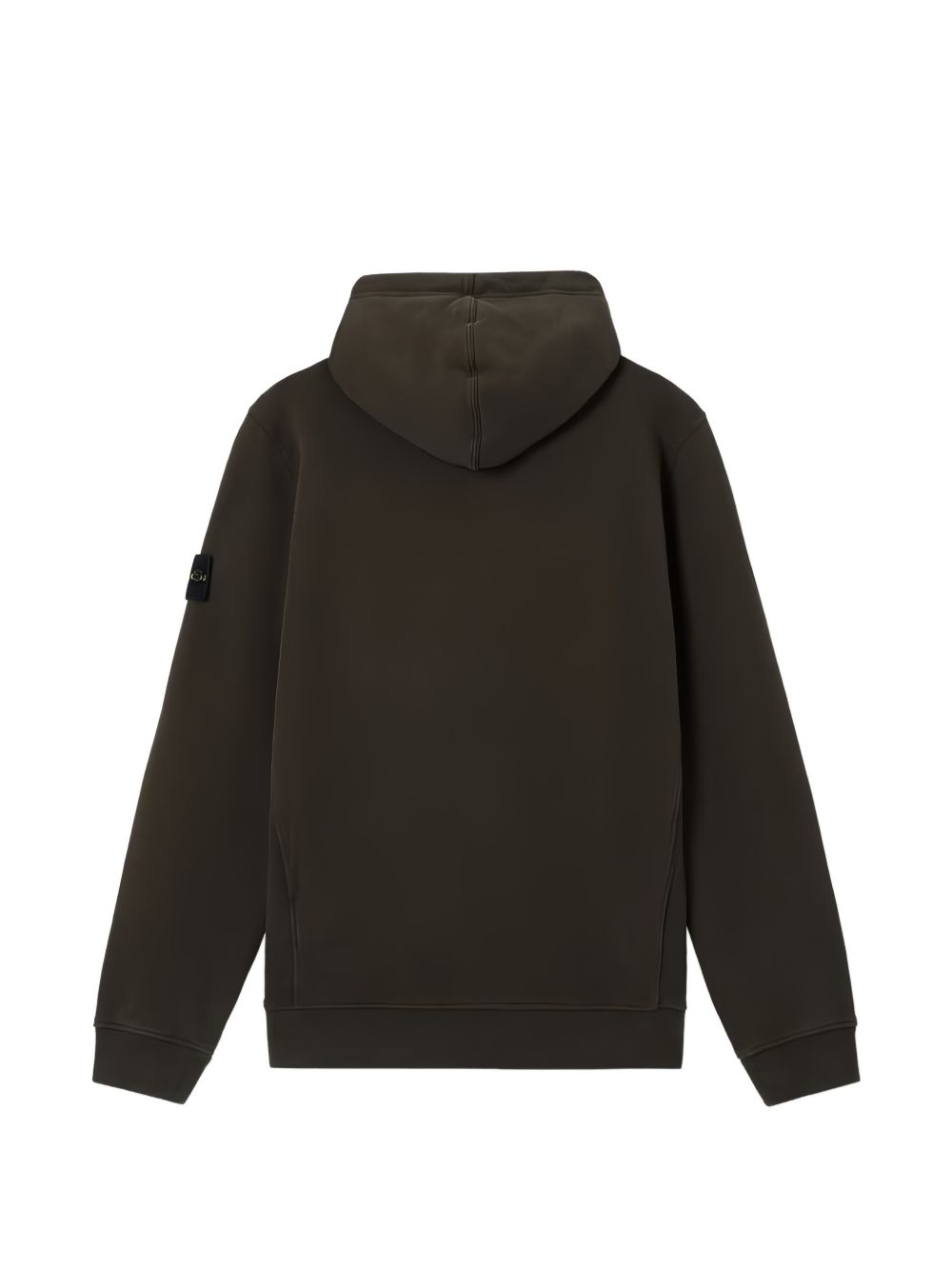 STONE ISLAND Felpa nera con cappuccio e patch logo firmata