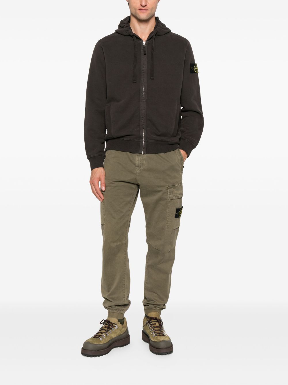 STONE ISLAND Felpa con Cappuccio e Zip Grigia