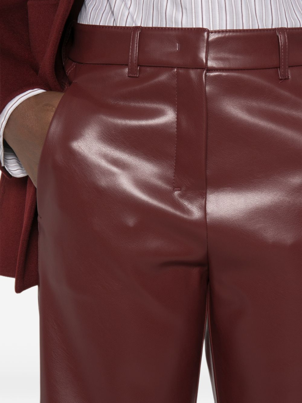 S MAX MARA Pantaloni in Jersey Spalmato Effetto Ecopelle