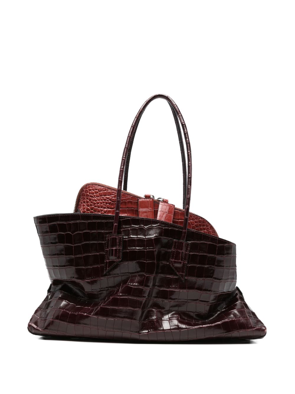 THE ATTICO Borsa a spalla La Passeggiata Medium rossa effetto cocco