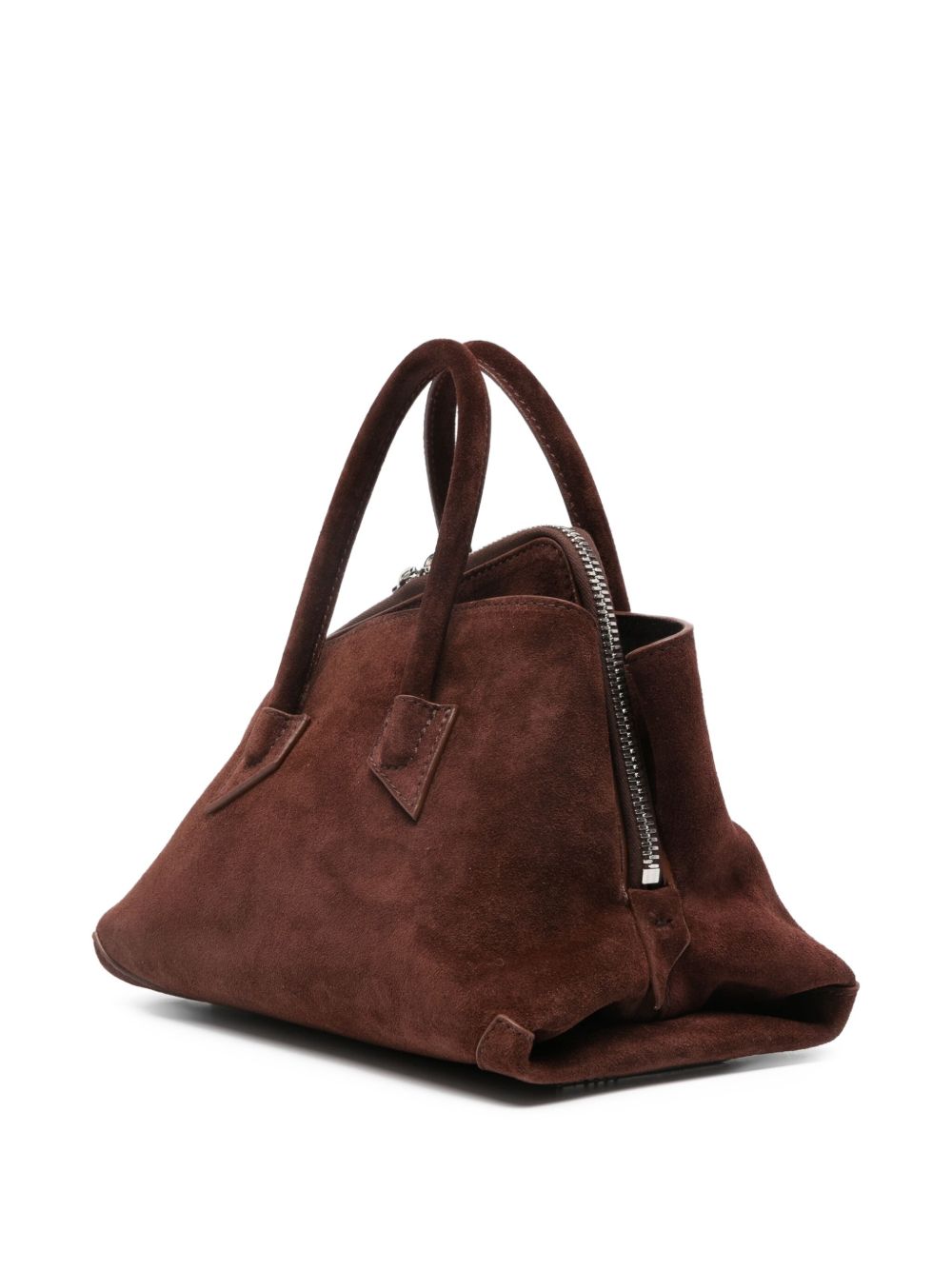 THE ATTICO Borsa a spalla La Passeggiata Mini in suede marrone