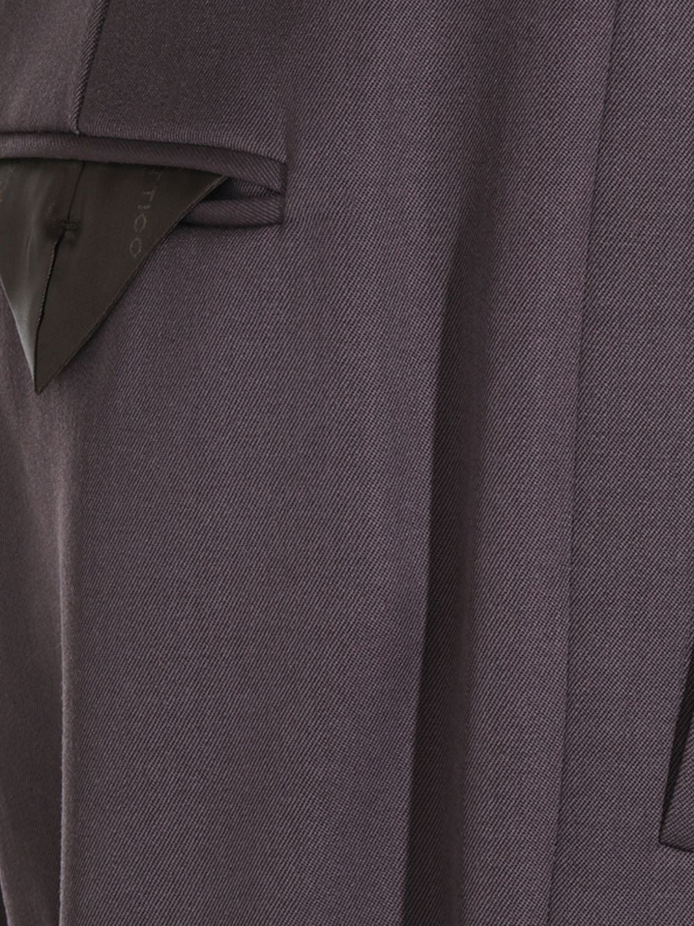 THE ATTICO Pantaloni grigi a vita alta in lana con cintura integrata