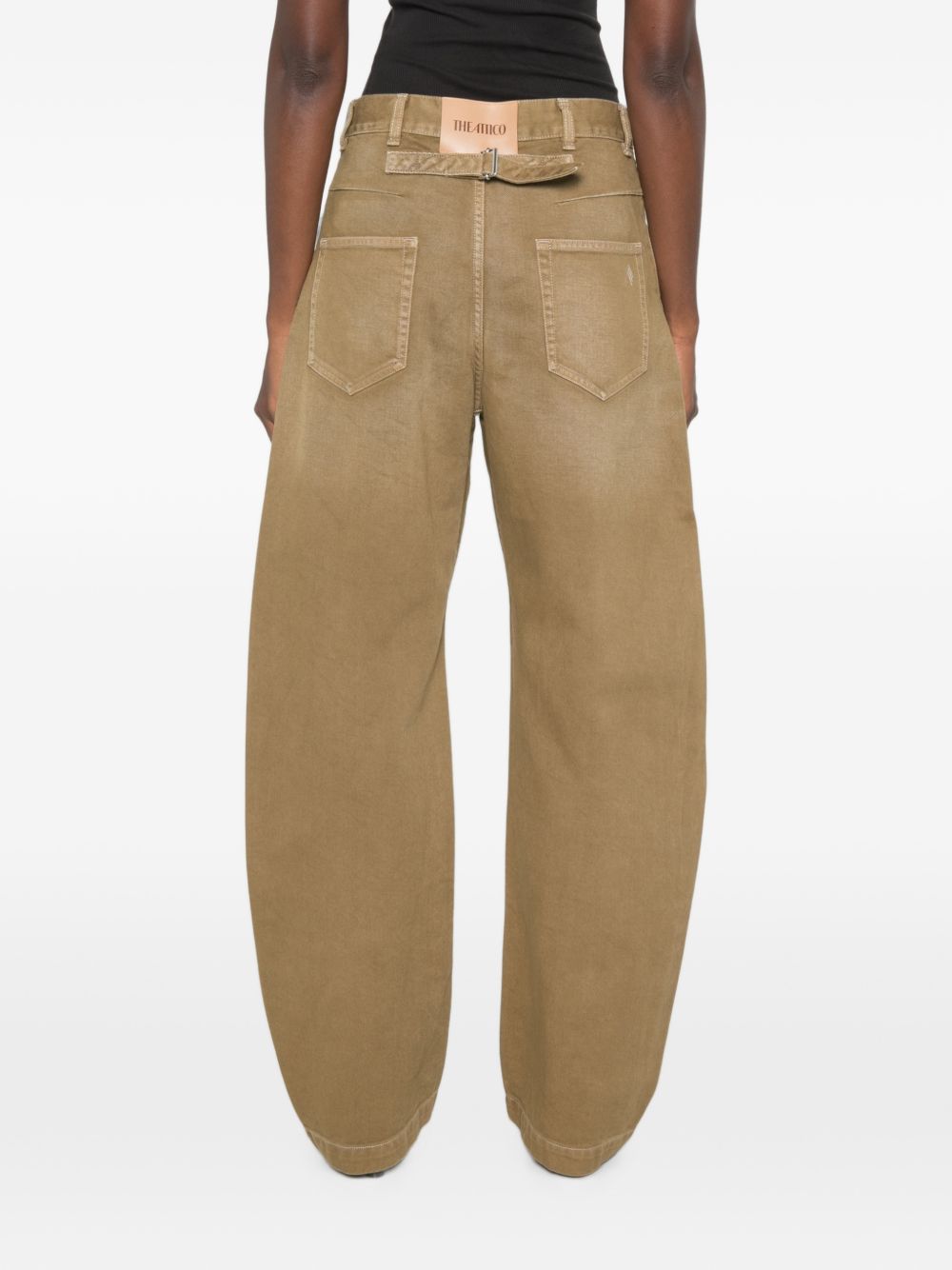 THE ATTICO Jeans Long Pants in denim lavato a vita alta