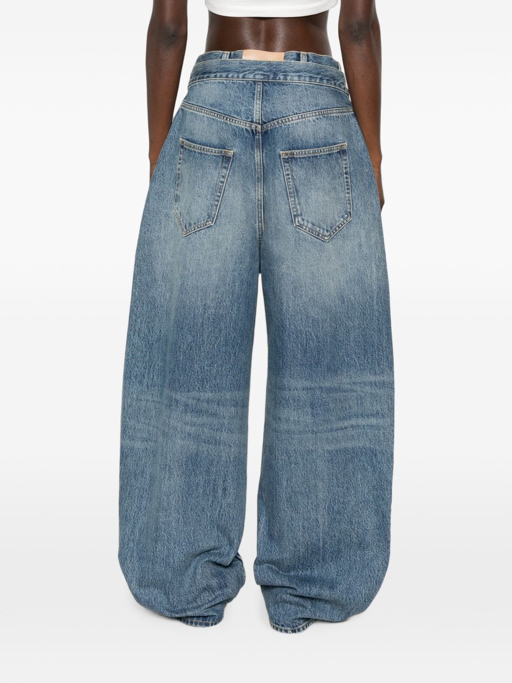 THE ATTICO Jeans barrel in cotone azzurro
