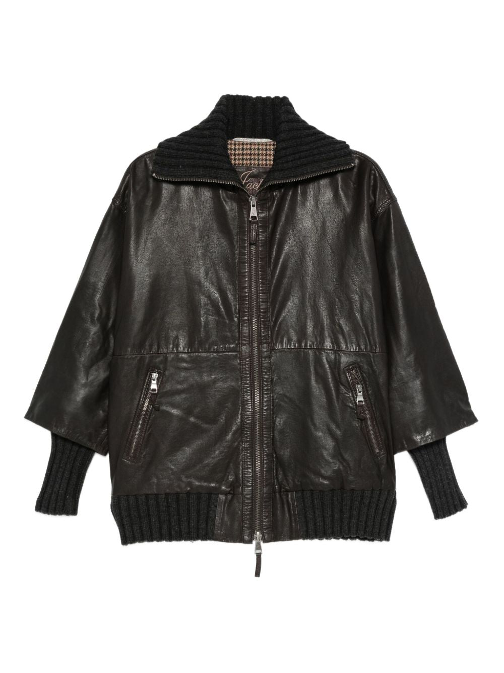 THE JACK AND JACKIE LEATHERS Giacca Fenice in pelle con colletto ampio