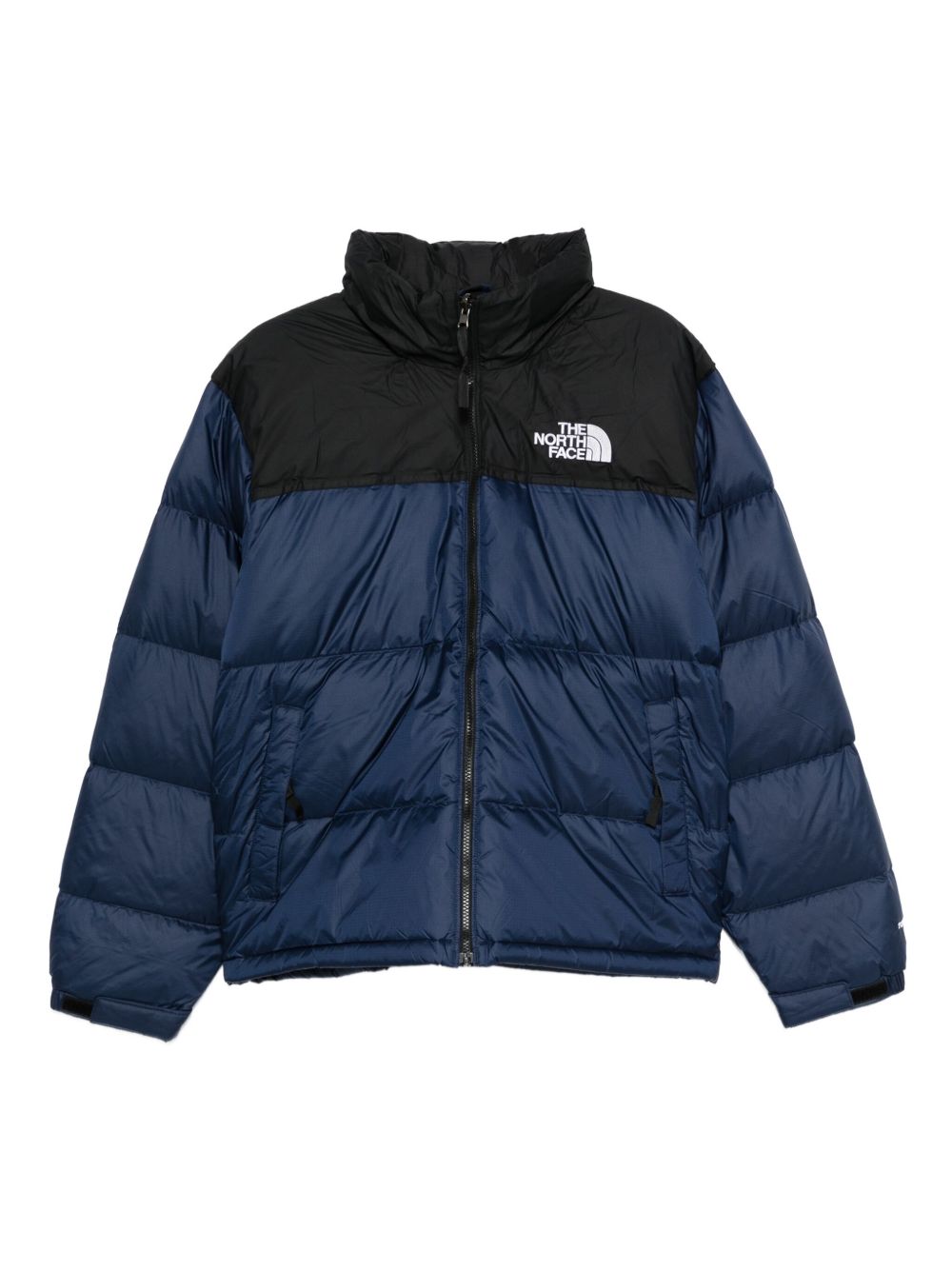 THE NORTH FACE Piumino corto con zip blu e nero con logo