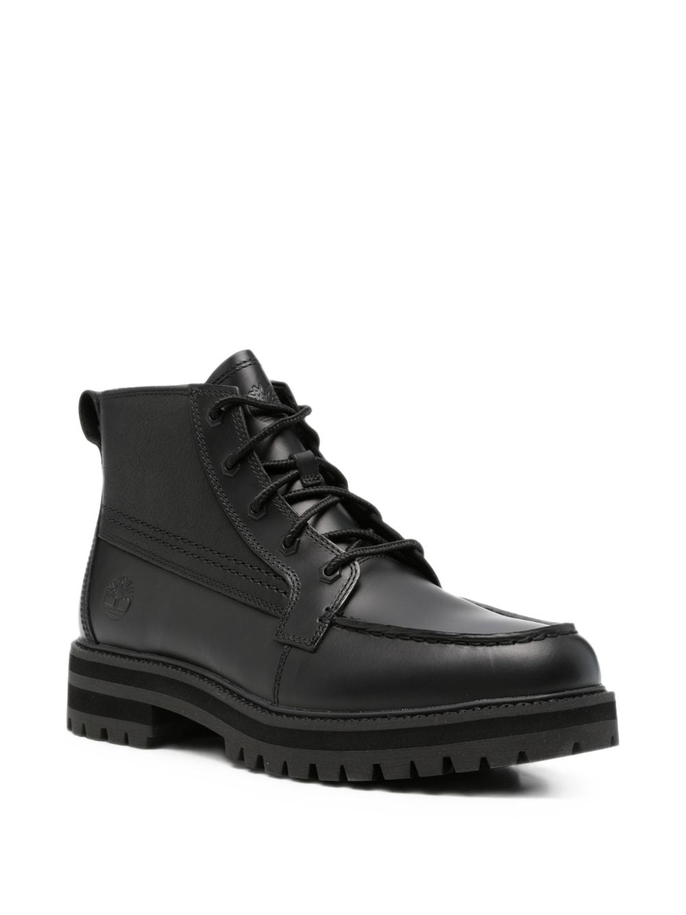 TIMBERLAND Stivaletto nero in pelle con logo impresso
