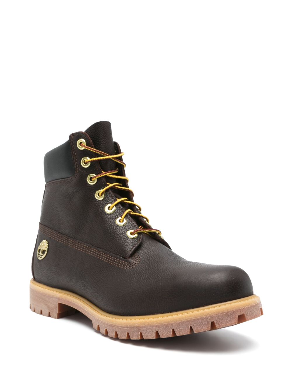 TIMBERLAND Stivaletto anfibio in pelle marrone scuro