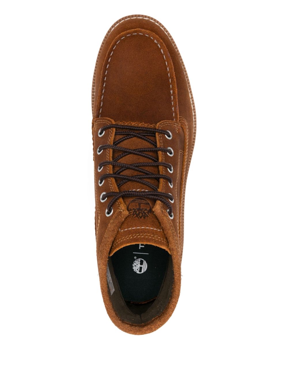 TIMBERLAND Stivaletto cammello in pelle con logo impresso