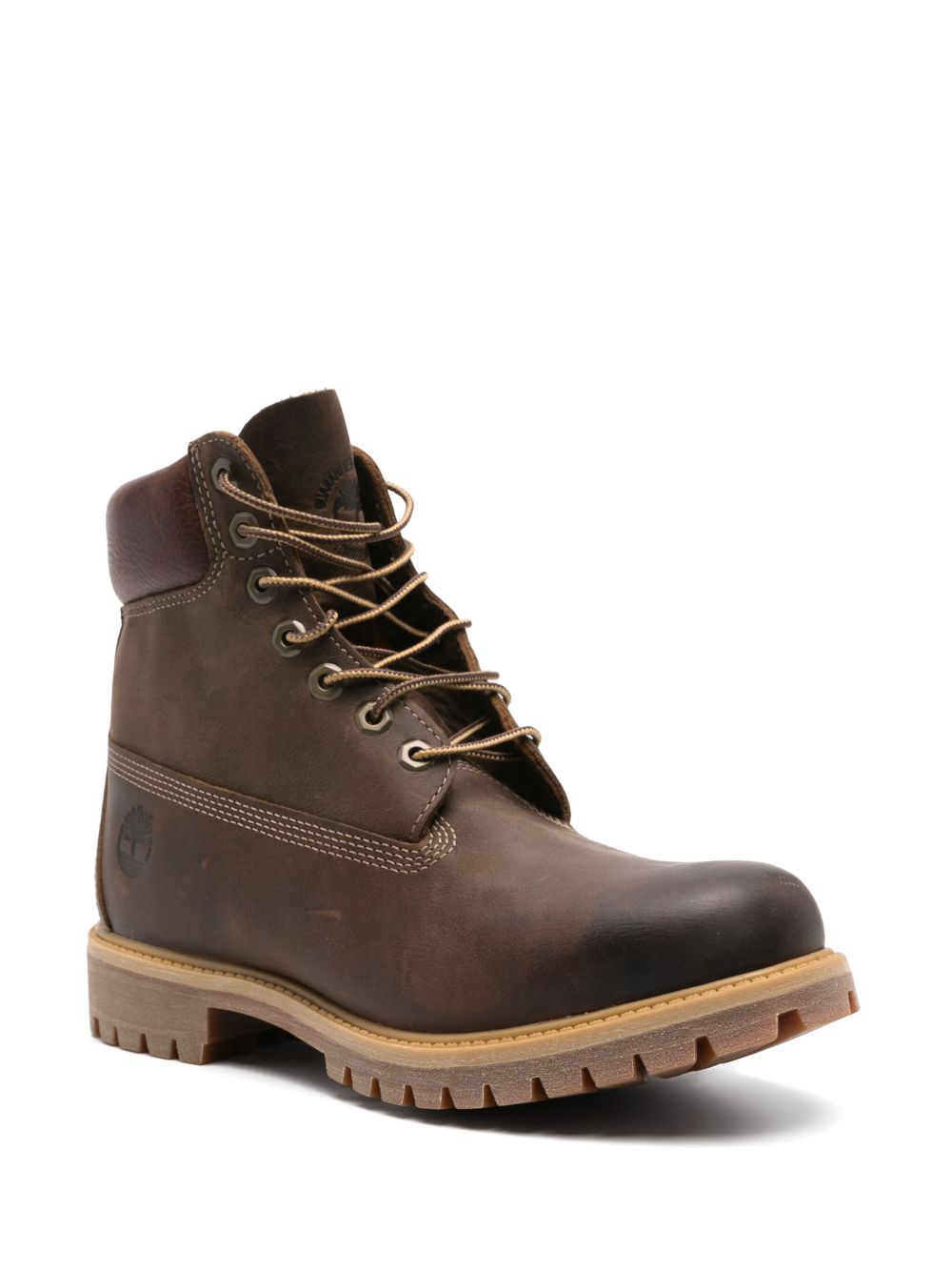 TIMBERLAND Stivaletto marrone scuro in pelle con imbottitura sulla caviglia