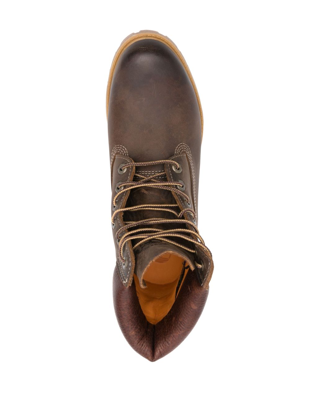 TIMBERLAND Stivaletto marrone scuro in pelle con imbottitura sulla caviglia