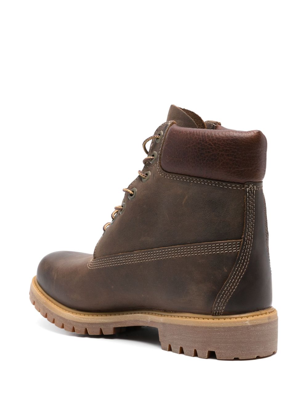 TIMBERLAND Stivaletto marrone scuro in pelle con imbottitura sulla caviglia