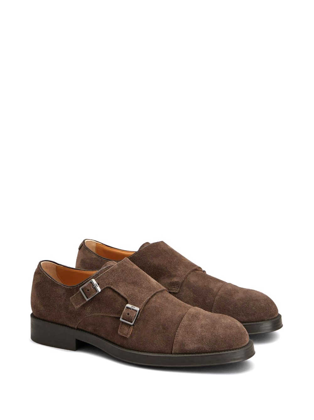 TODS Double Monk Strap in Suede Marrone