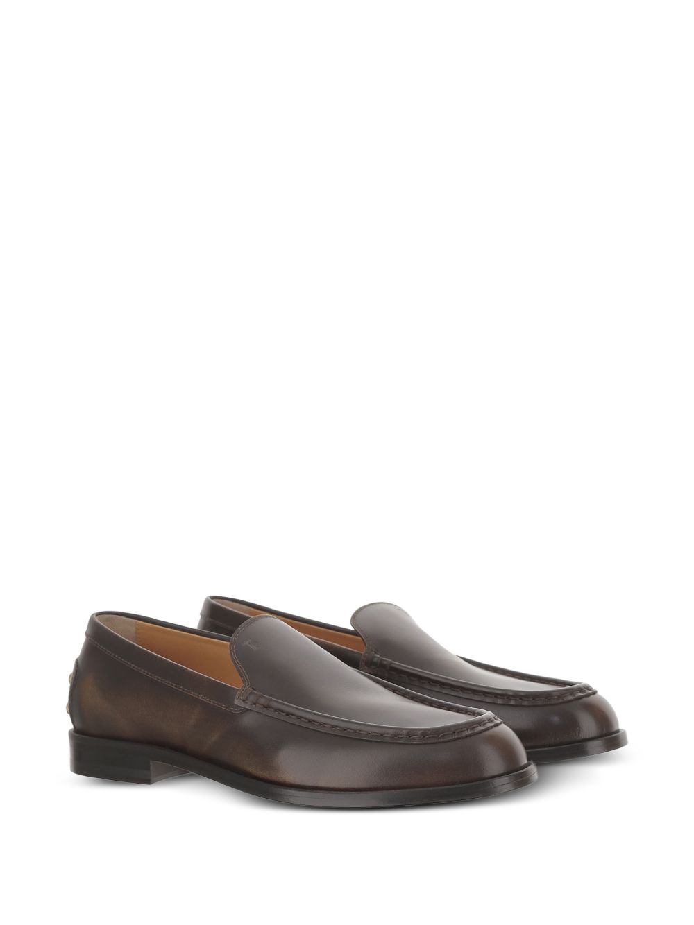 TODS Mocassini in pelle marrone scuro liscia