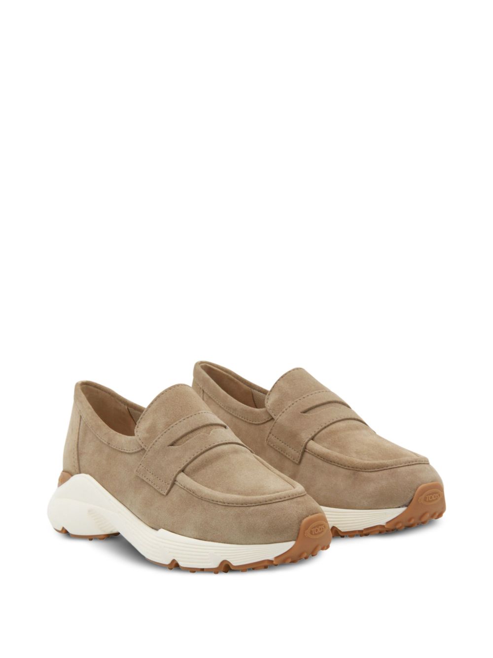 TODS Mocassino Sportivo in Camoscio Beige