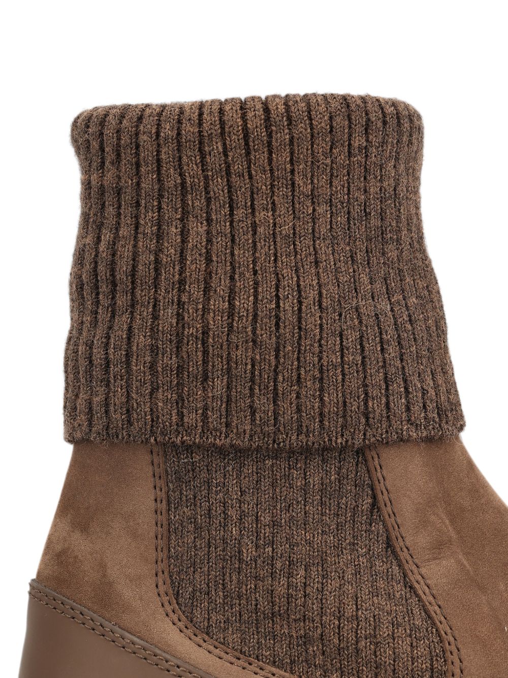 TODS Stivaletto Umo marrone in suede con design a calzino e suola sportiva