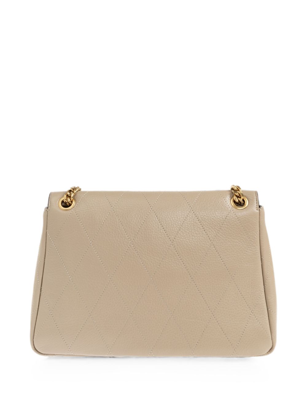 TORY BURCH Borsa Charlie Quilted Shoulder Bag in pelle beige trapuntata
