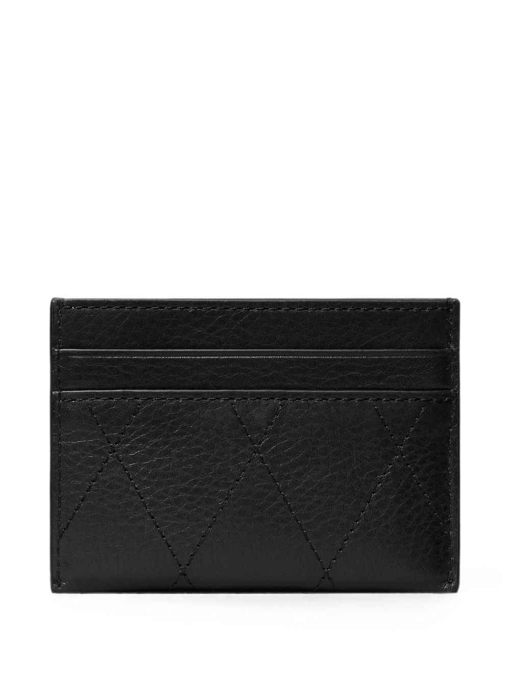 TORY BURCH Portacarte Charlie in pelle nera con logo dorato