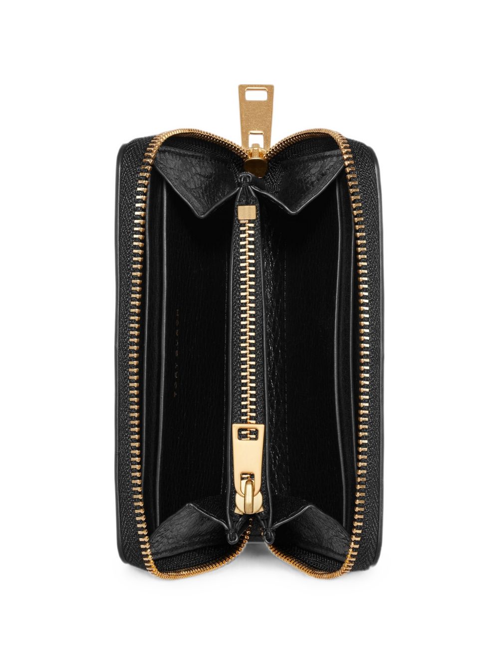 TORY BURCH Portafoglio Charlie in pelle nera con logo dorato