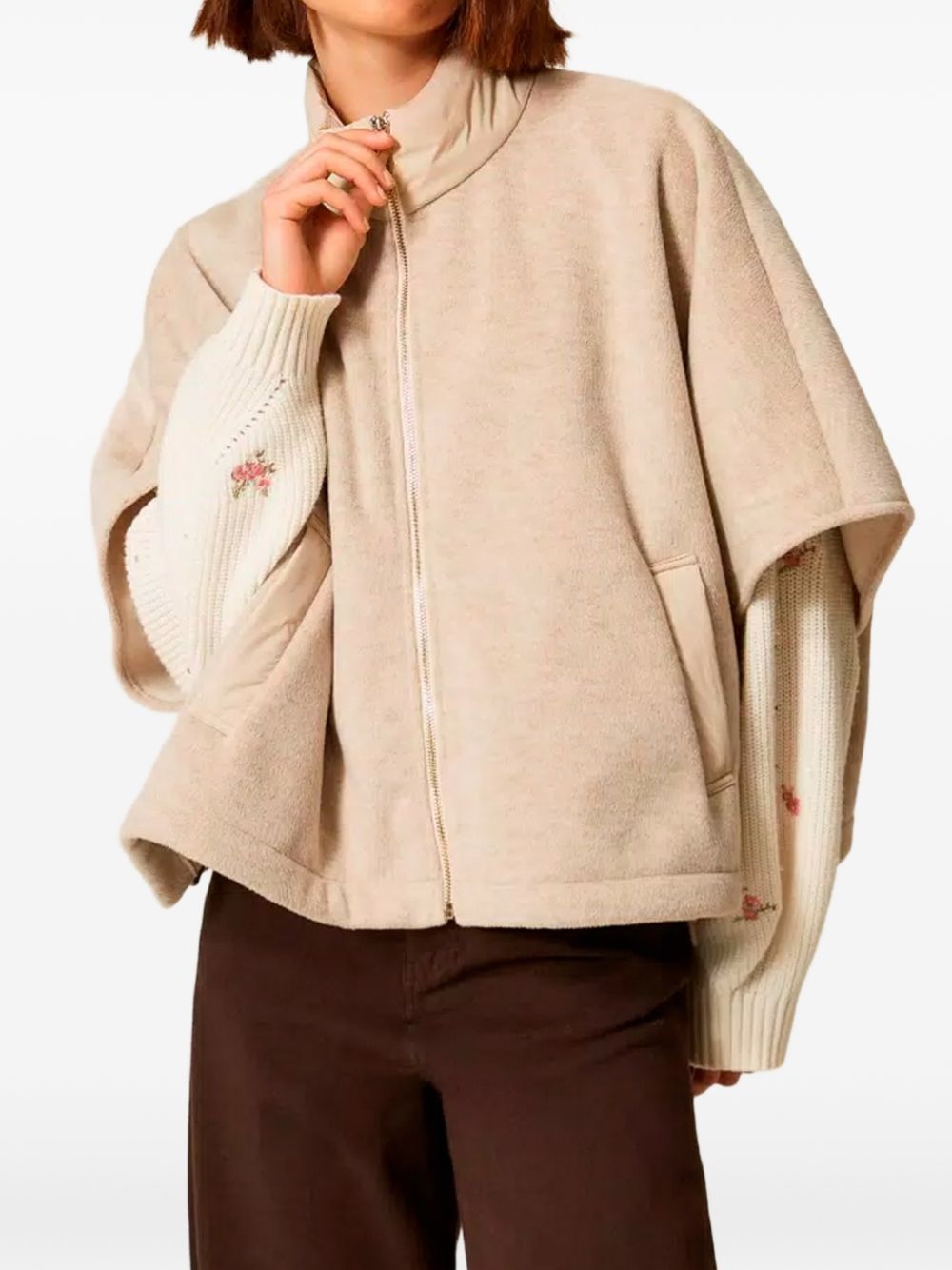 TWINSET Cappa con zip beige