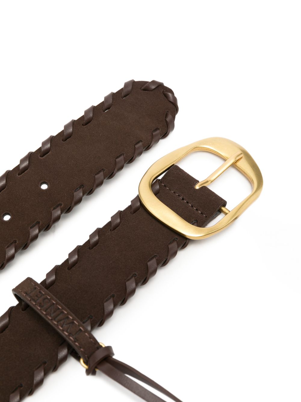 TWINSET Cintura marrone con hardware oro