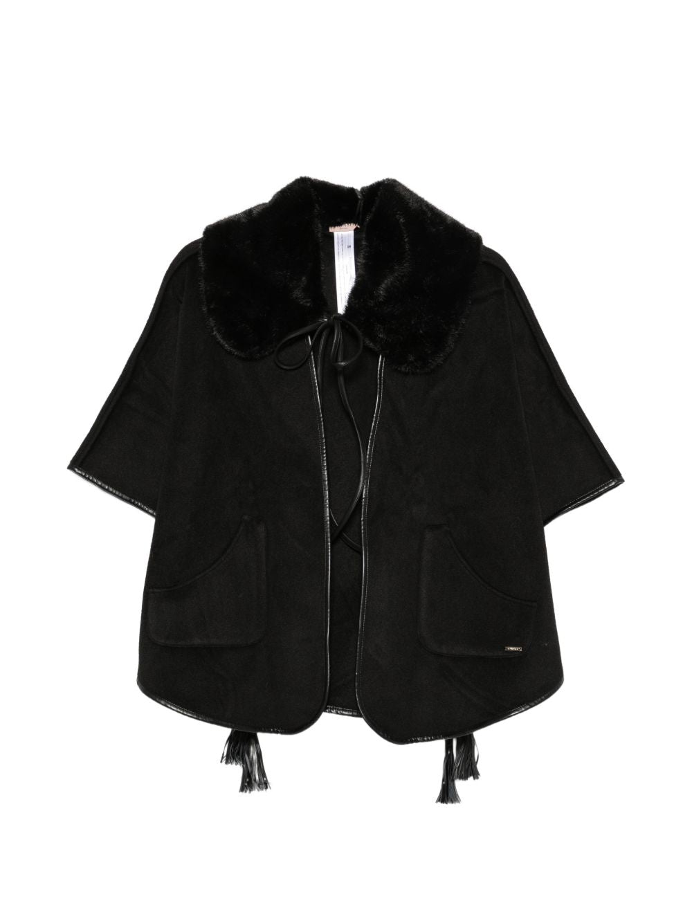 TWINSET Cappa nera con tasche applicate