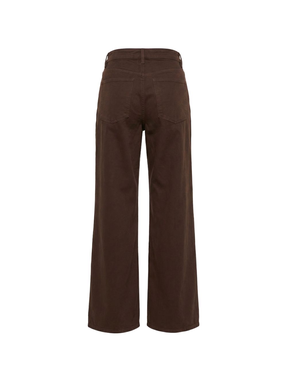 TWINSET Jeans wide leg marroni con cintura e fibbia dorata