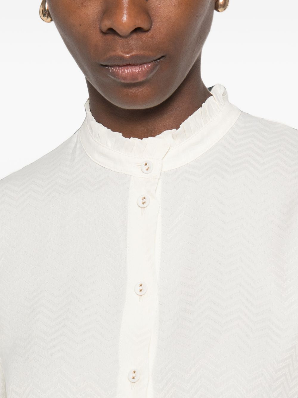 TWINSET Camicia elegante bianca con maniche a sbuffo