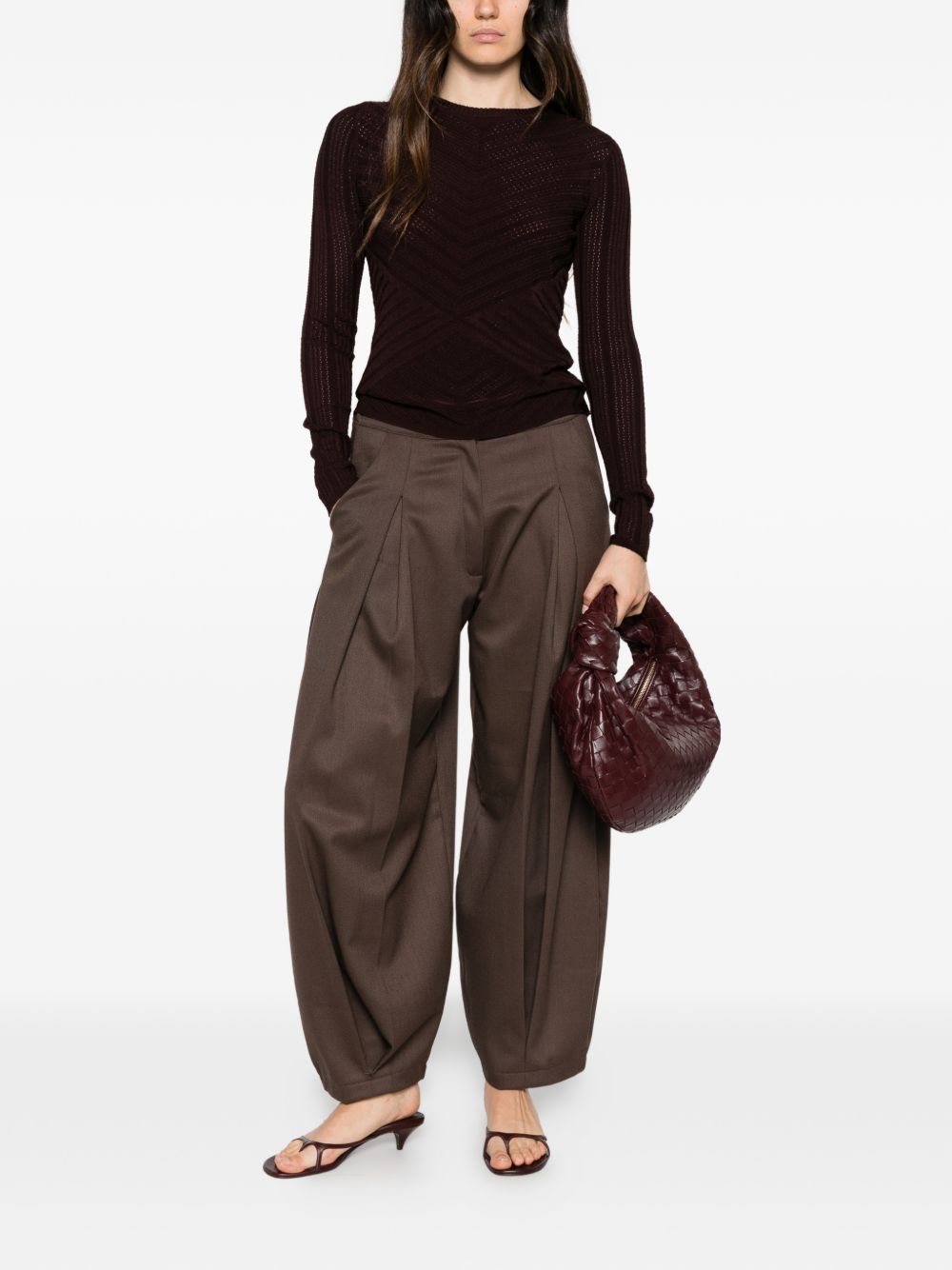 TWINSET Maglia slim girocollo con texture traforata