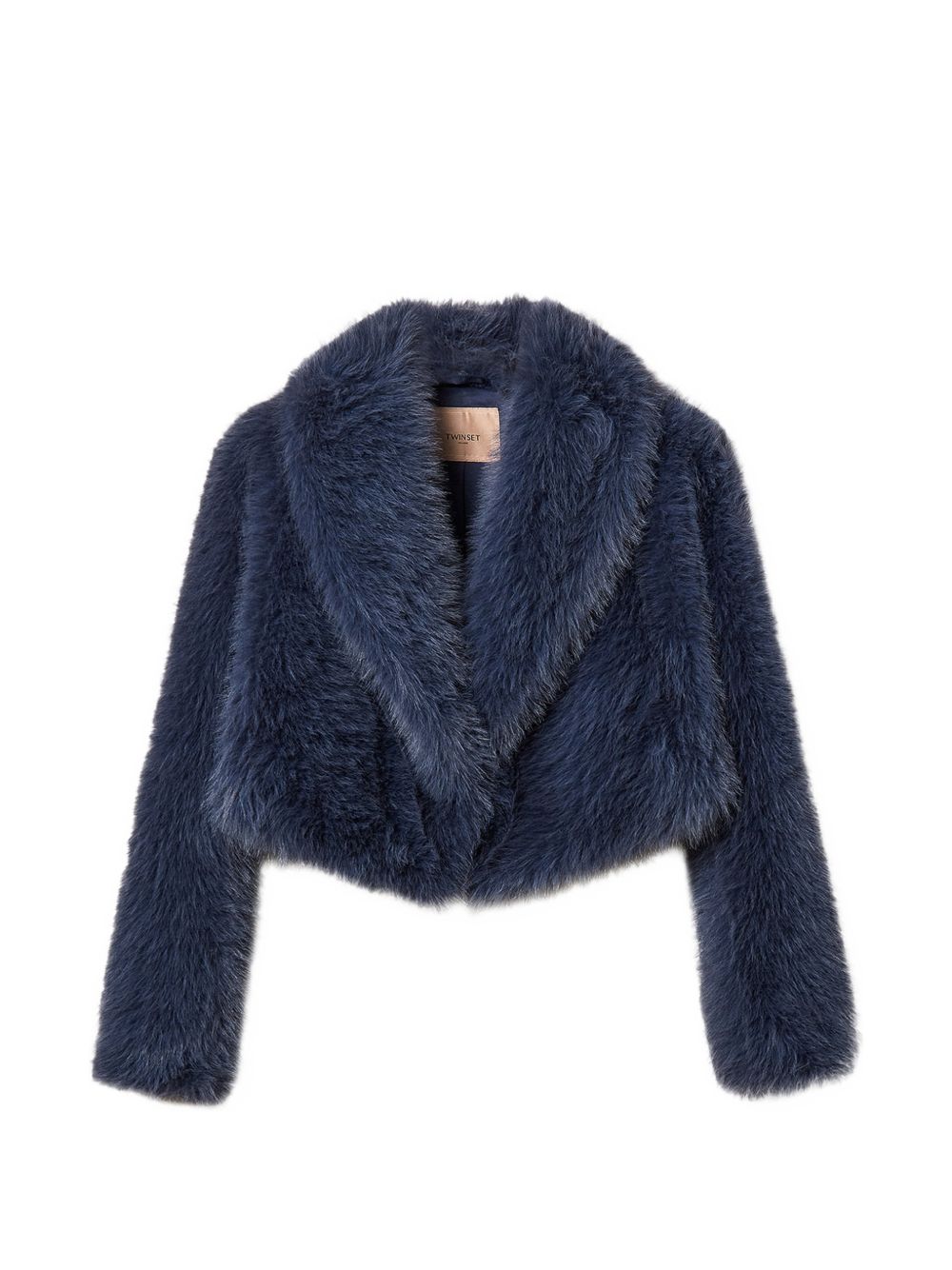 TWINSET Ecopelliccia blu crop