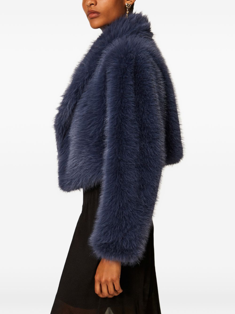 TWINSET Ecopelliccia blu crop