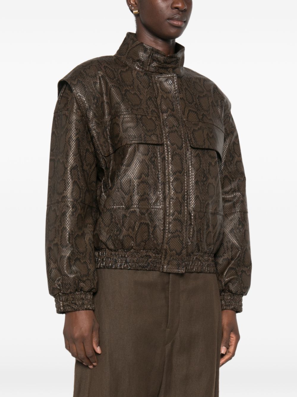 TWINSET Bomber effetto pelle a stampa python