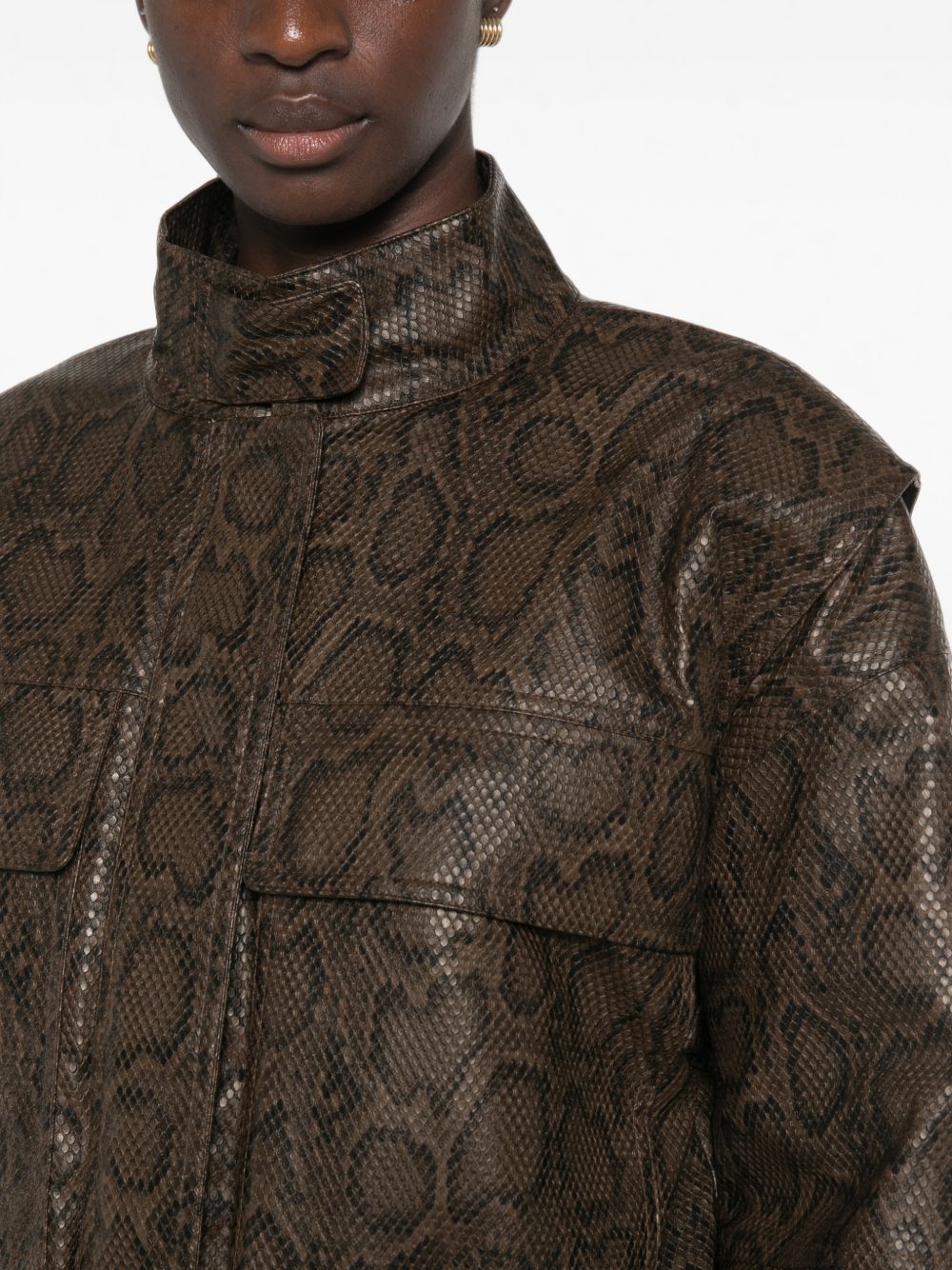 TWINSET Bomber effetto pelle a stampa python
