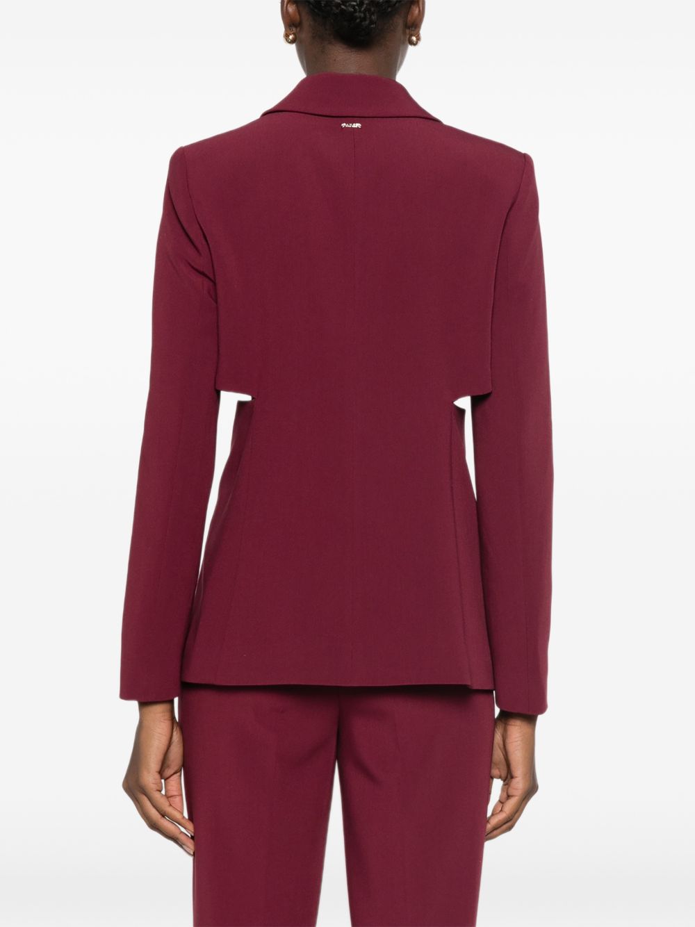 TWINSET Blazer monopetto bordeaux con dettagli cut-out