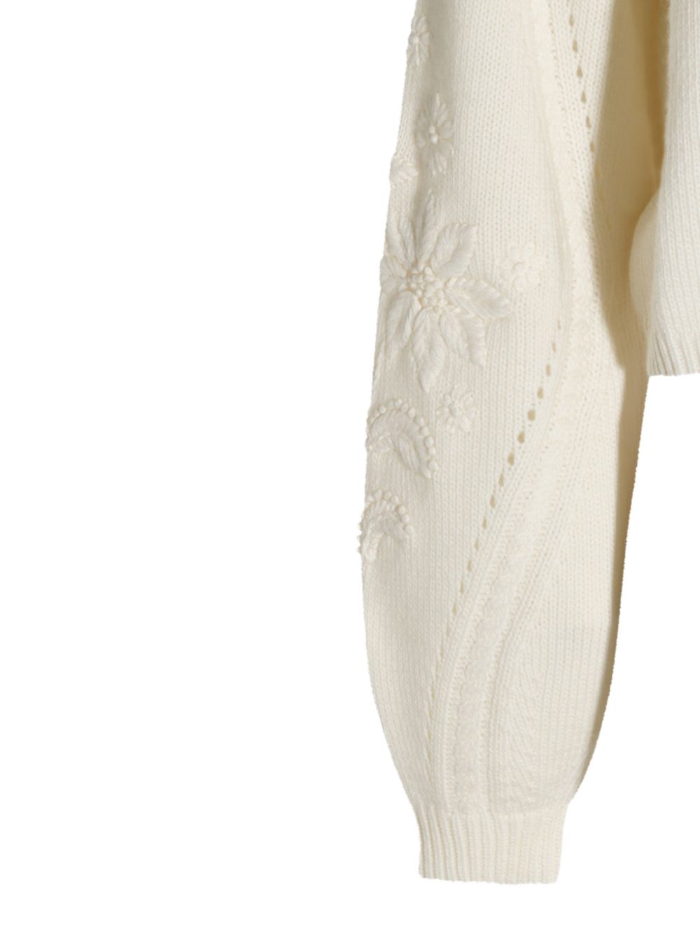 TWINSET Maglia bianca con collo alto e maniche a sbuffo