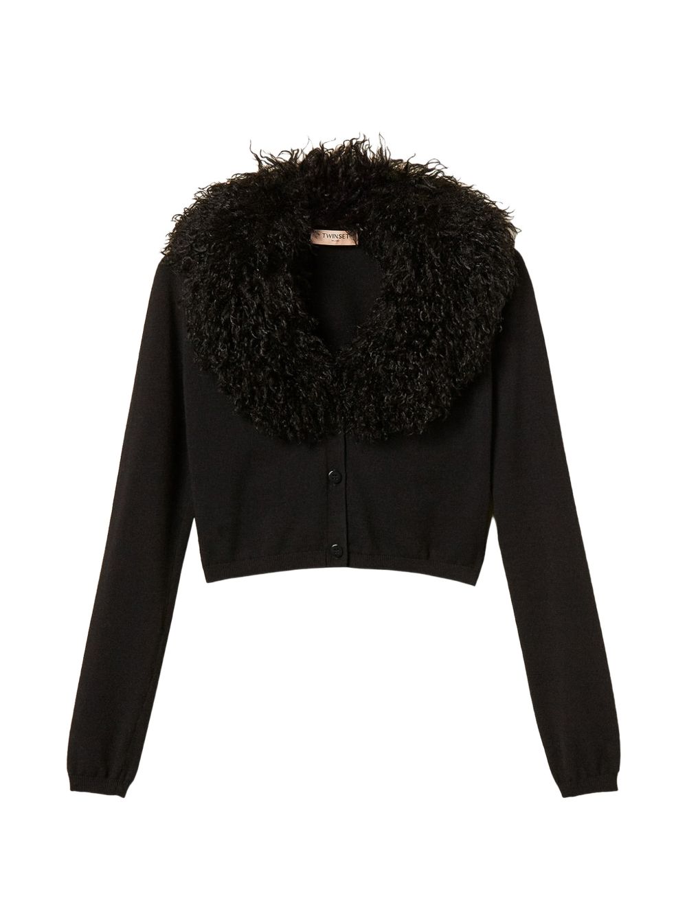 TWINSET Cardigan cropped con ecopelliccia