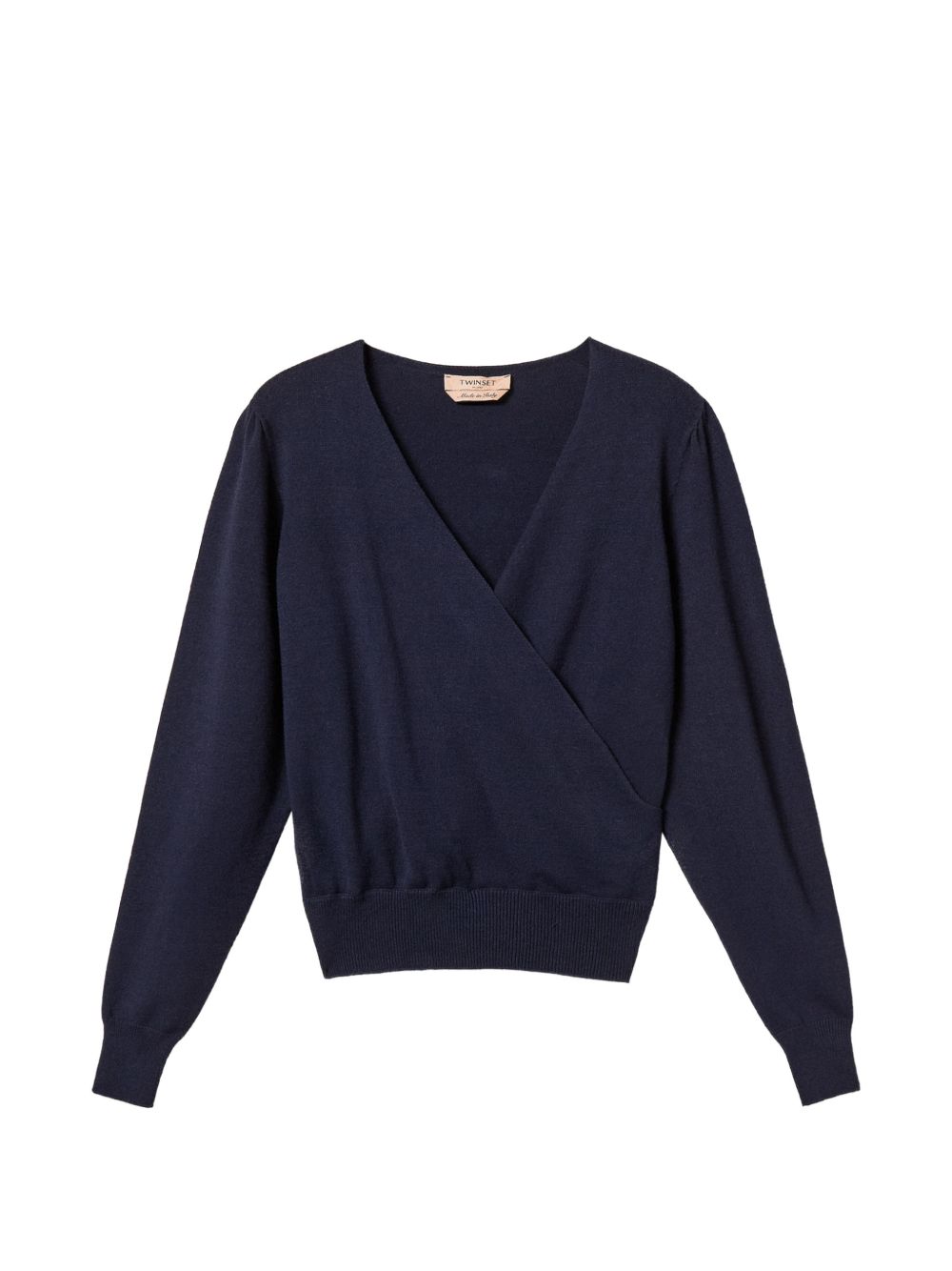 TWINSET Maglia con scollo incrociato a V blu