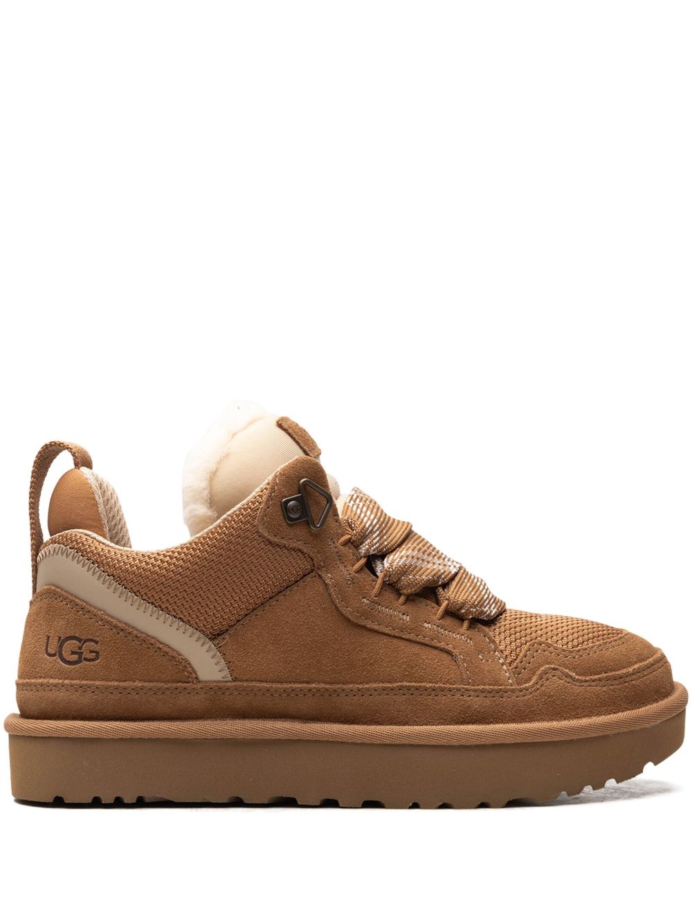 UGG Sneakers Lowmel color castagna in pelle scamosciata e tessuto